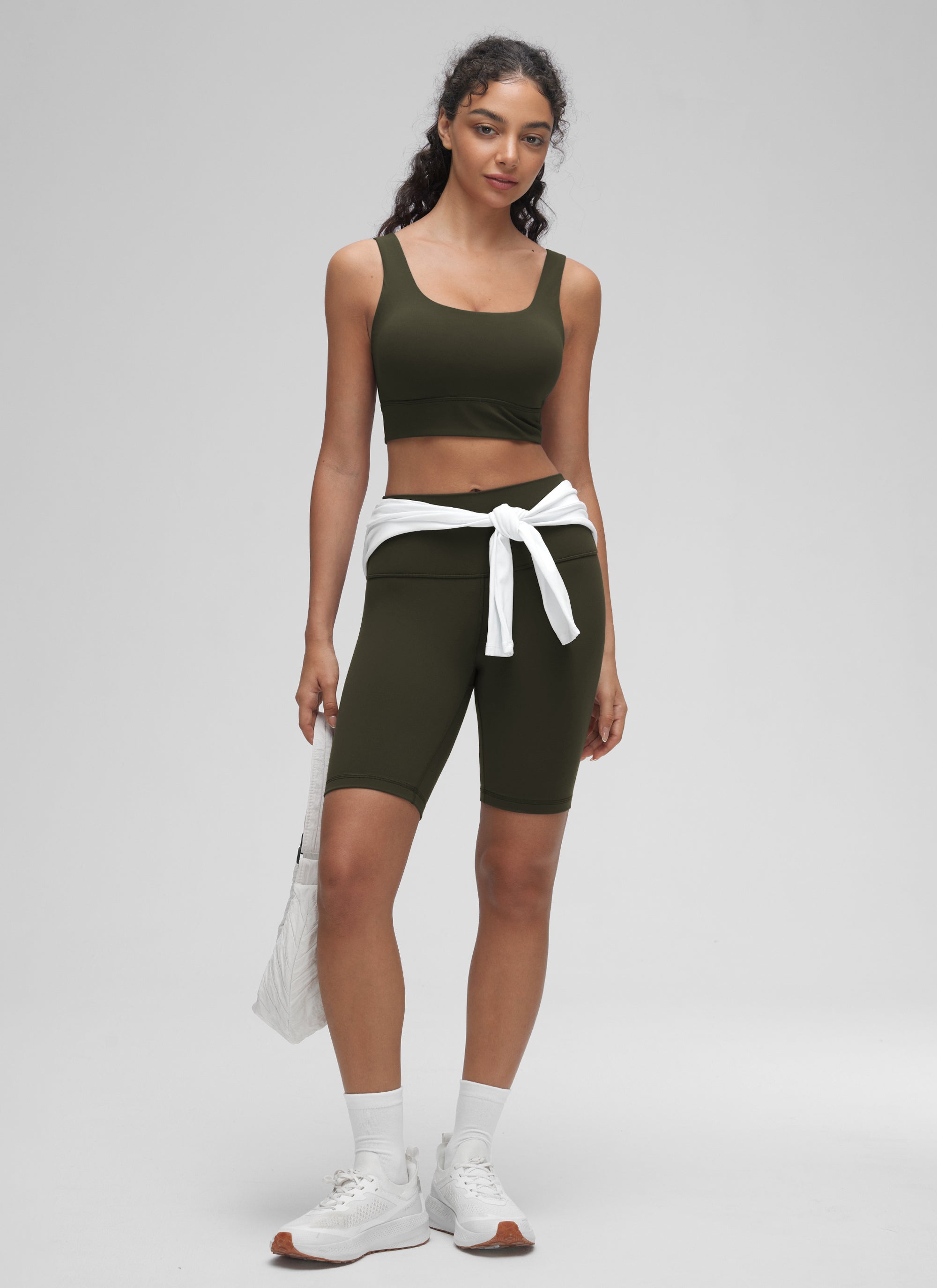 CRZ YOGA  Butterluxe Sujetador Deportivo Espalda en U Verde Oliva