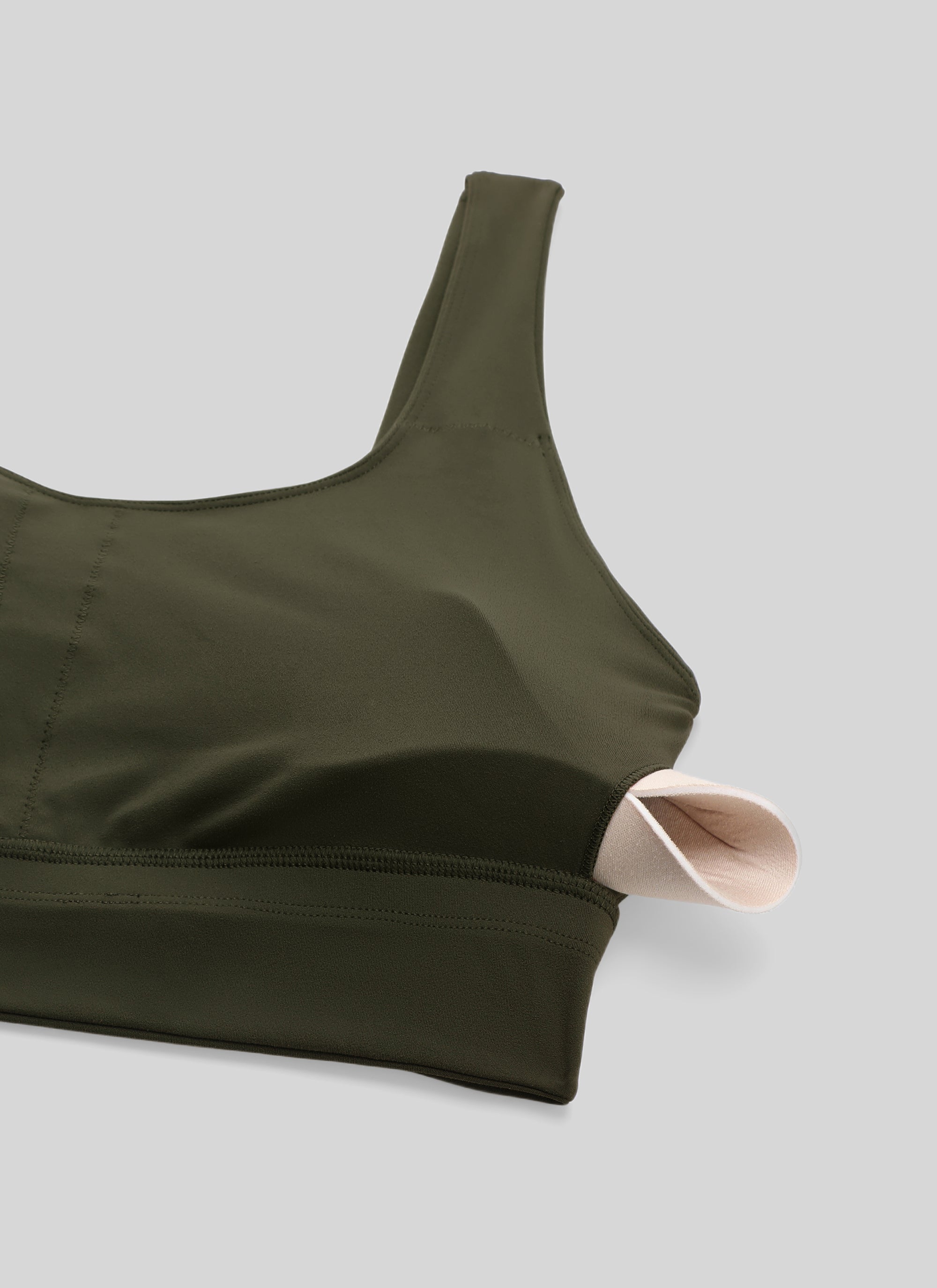 CRZ YOGA  Butterluxe Sujetador Deportivo Espalda en U Verde Oliva