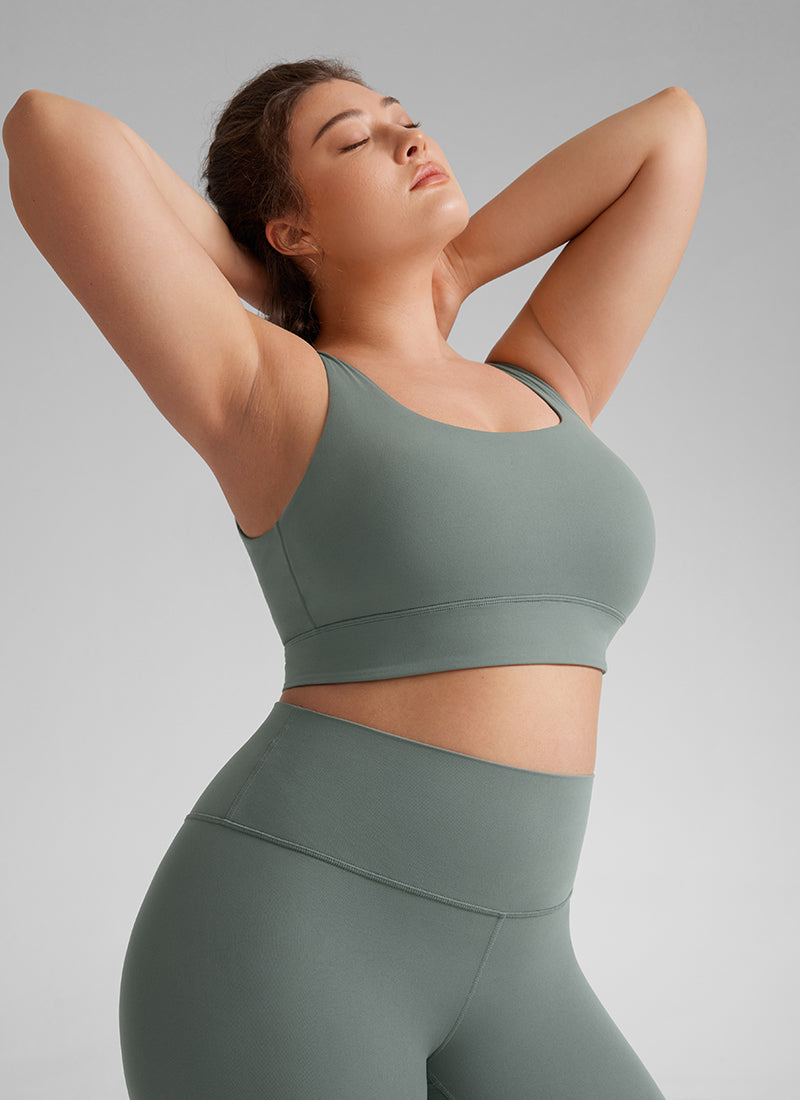 CRZ YOGA  Butterluxe Sujetador Deportivo Espalda en U Salvia gris