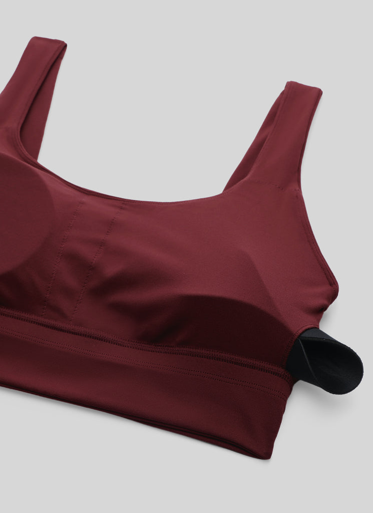 CRZ YOGA  Butterluxe Sujetador Deportivo Espalda en U Merlot Rojo