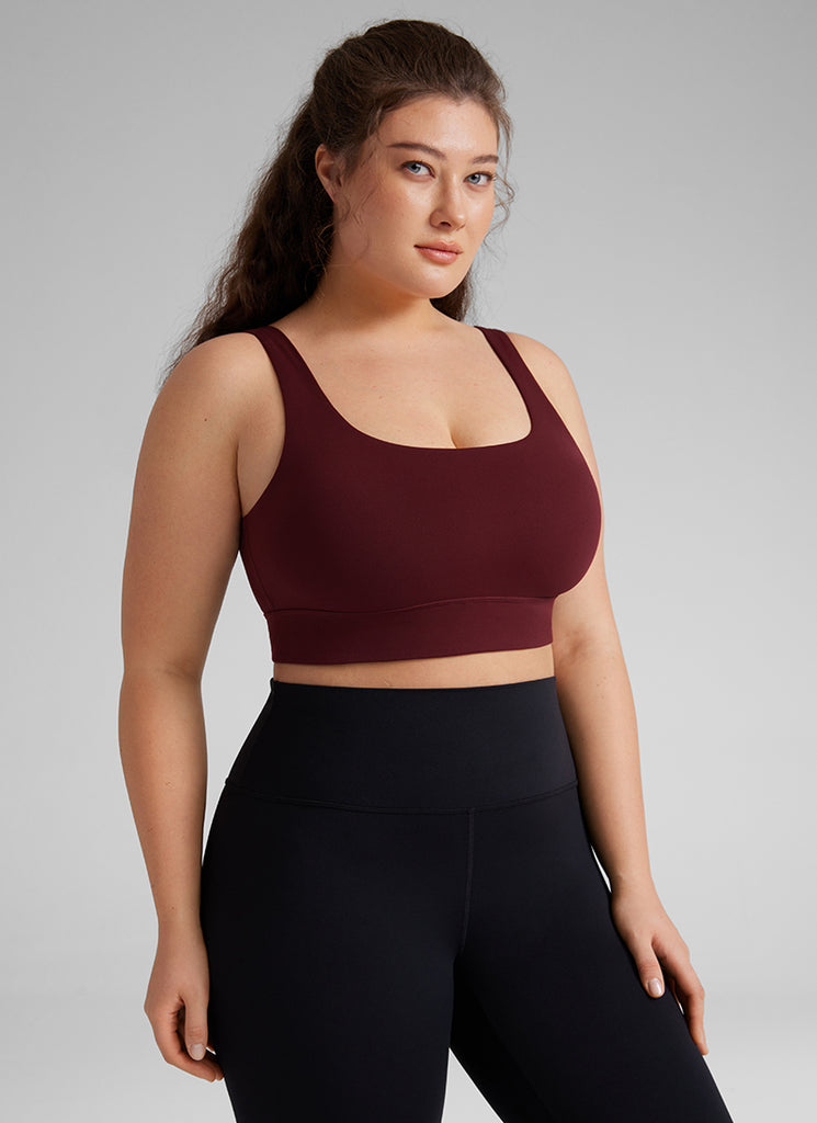 CRZ YOGA  Butterluxe Sujetador Deportivo Espalda en U Merlot Rojo