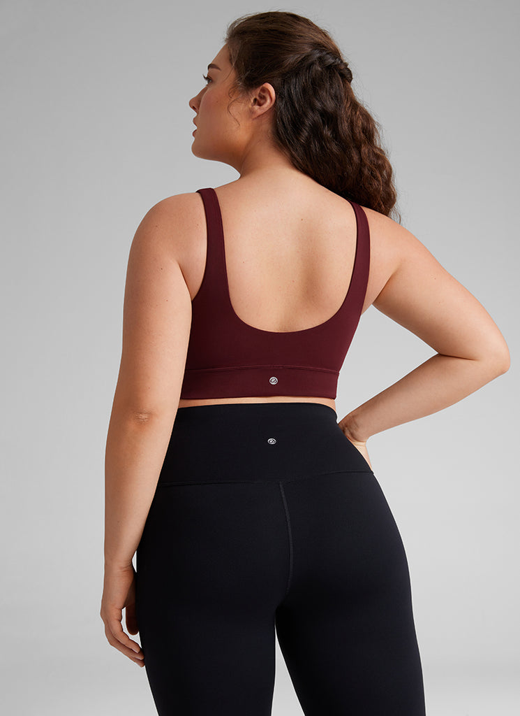 CRZ YOGA  Butterluxe Sujetador Deportivo Espalda en U Merlot Rojo