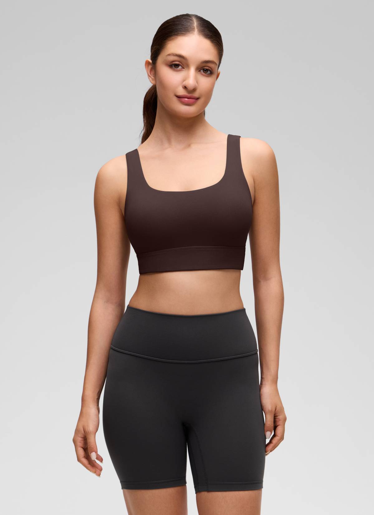 CRZ YOGA  Butterluxe Sujetador Deportivo Espalda en U Marrón Fudge Caliente