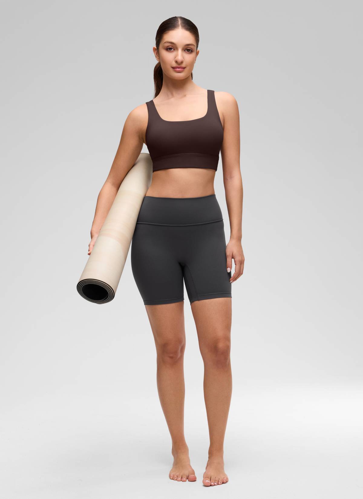 CRZ YOGA  Butterluxe Sujetador Deportivo Espalda en U Marrón Fudge Caliente @model_info:Inga