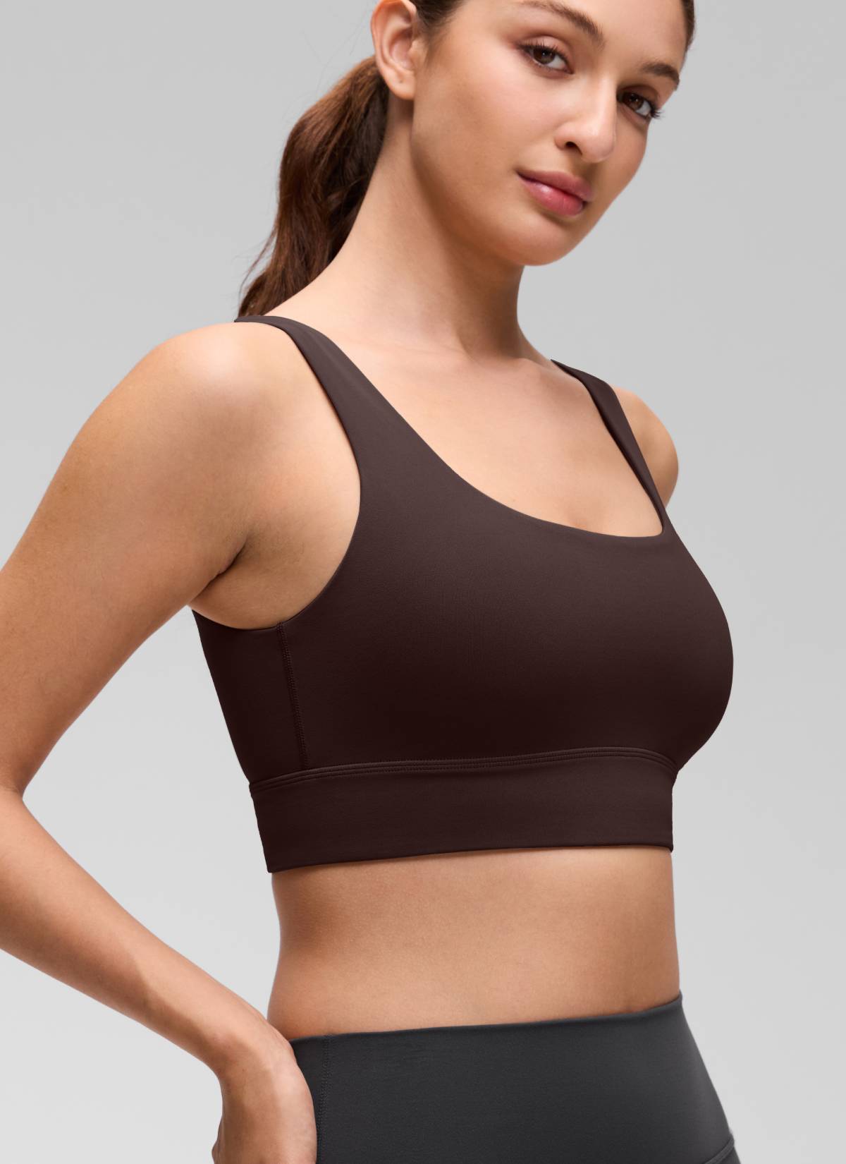 CRZ YOGA  Butterluxe Sujetador Deportivo Espalda en U Marrón Fudge Caliente