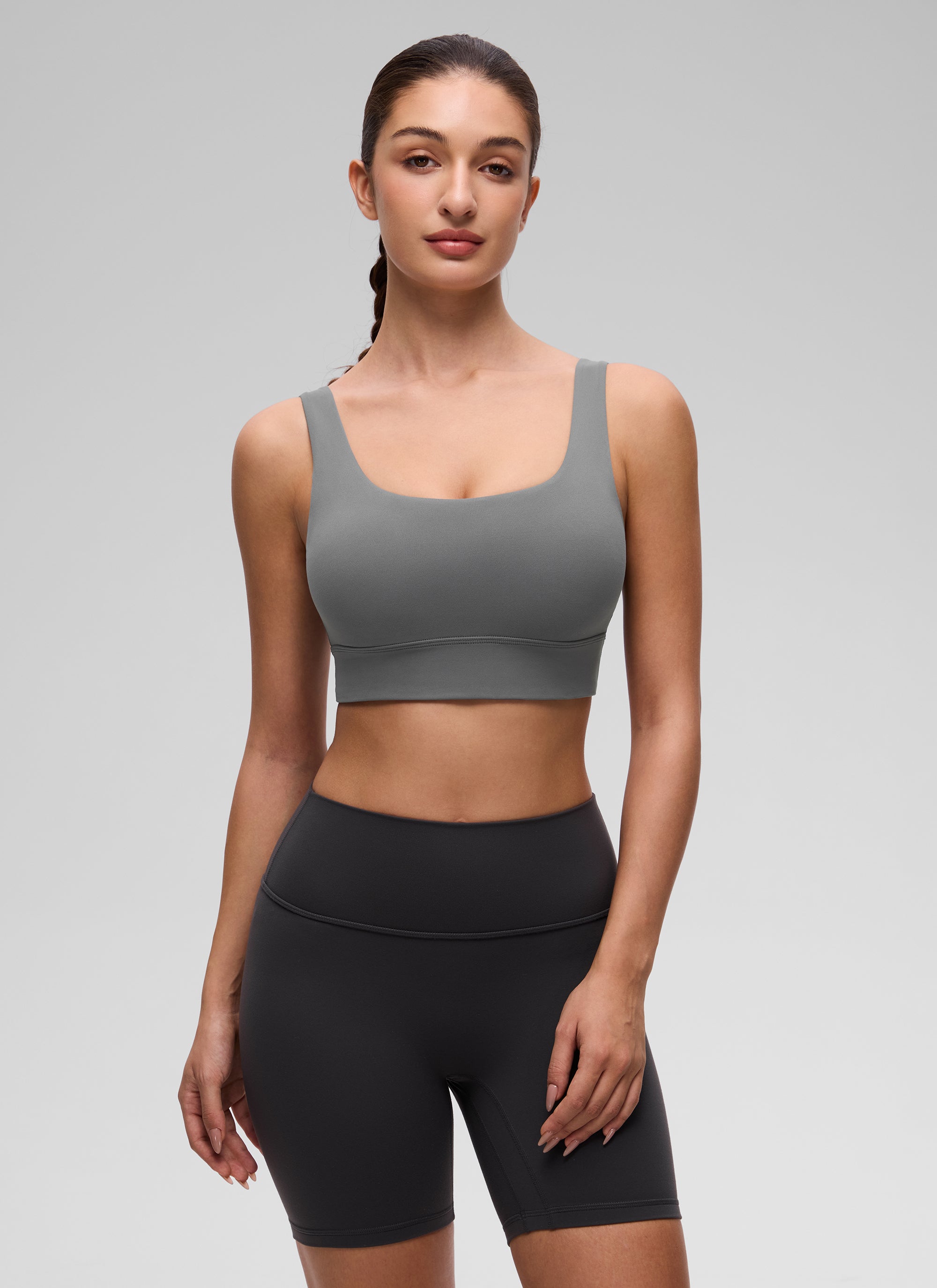 CRZ YOGA  Butterluxe Sujetador Deportivo Espalda en U Gris ceniza