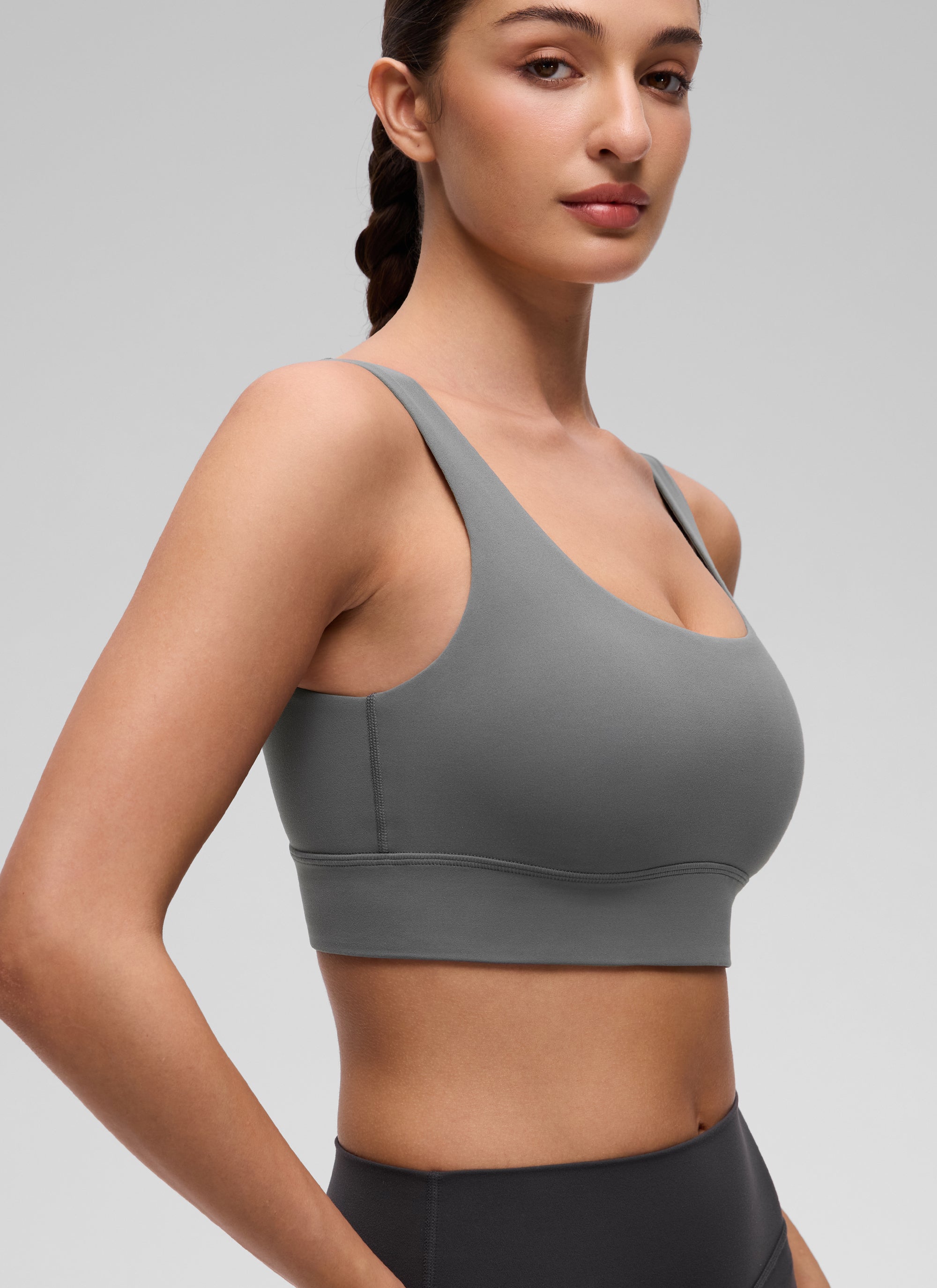 CRZ YOGA  Butterluxe Sujetador Deportivo Espalda en U Gris ceniza