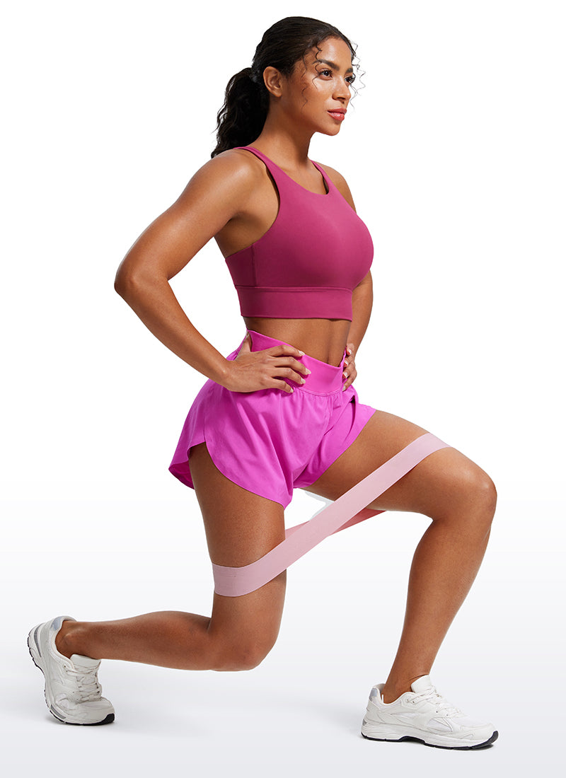 CRZ YOGA Sujetador de Entrenamiento con Espalda con Tiras para Mujer Malva Lavado