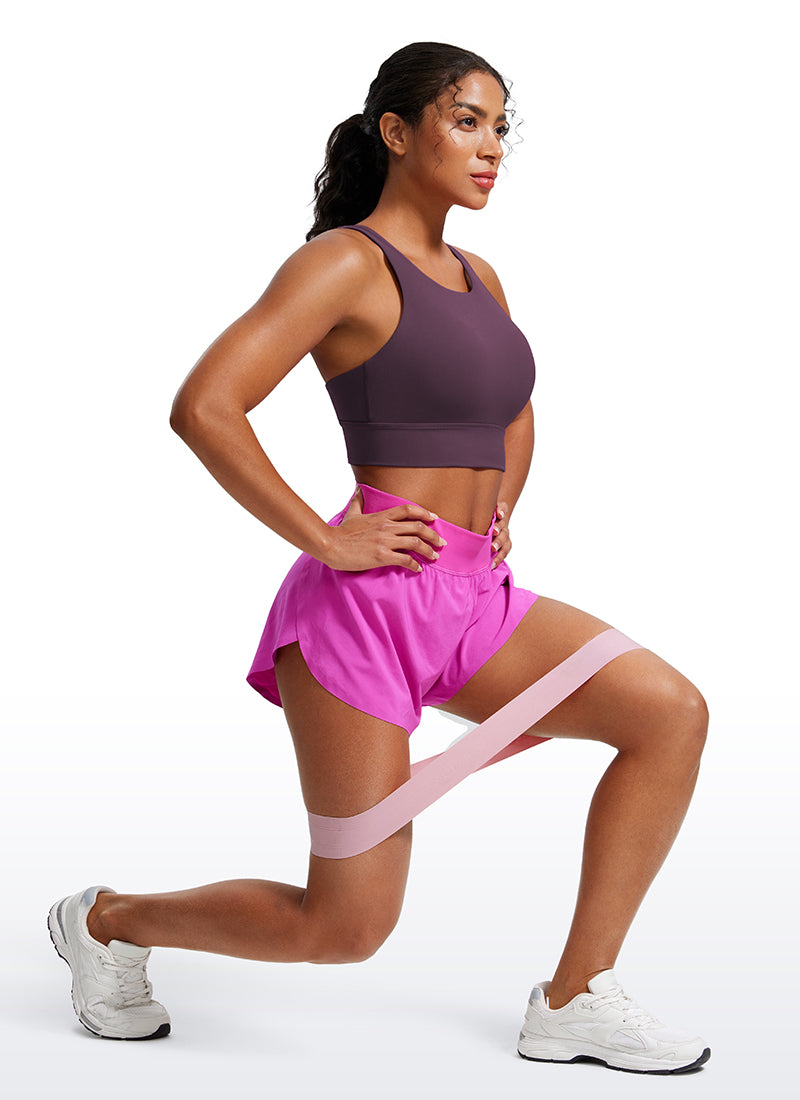 CRZ YOGA Sujetador de Entrenamiento con Espalda con Tiras para Mujer Uva Cardo Morado