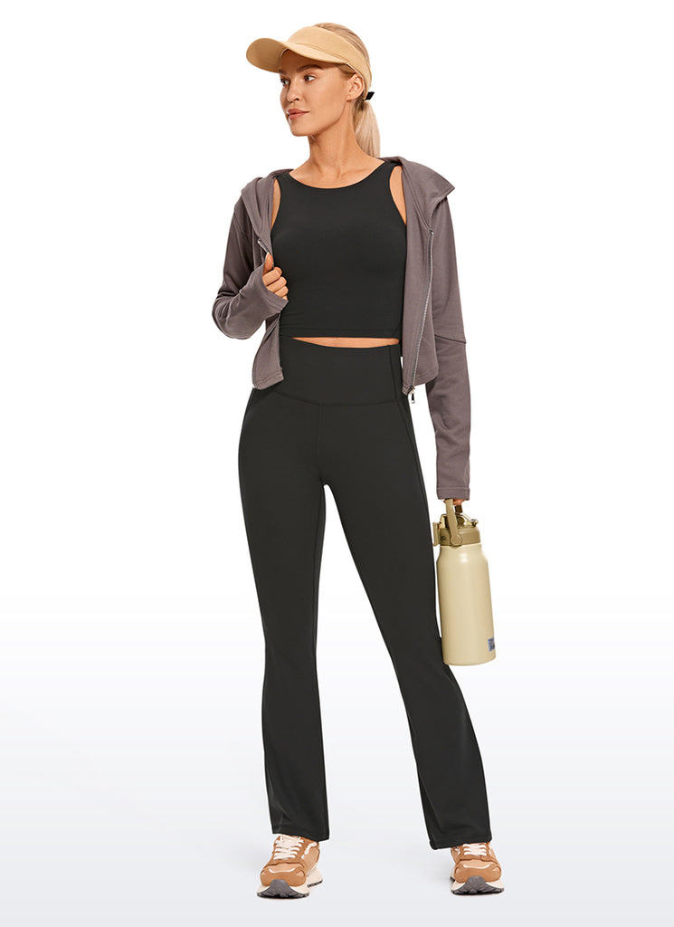 CRZ YOGA Butterluxe Sujetador de Cuello Alto y Espalda en U para Mujer Negro