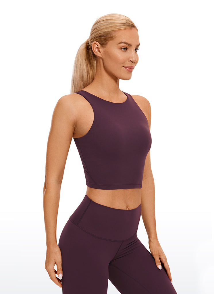 CRZ YOGA Butterluxe Sujetador de Cuello Alto y Espalda en U para Mujer Deep Purple