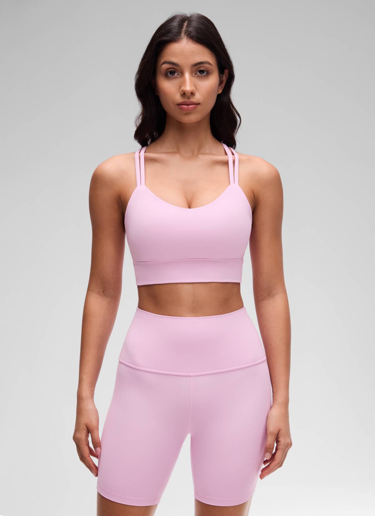 CRZ YOGA Butterluxe Sujetador de Copa Moldeada Entrecruzada para Mujer Vita Rosa