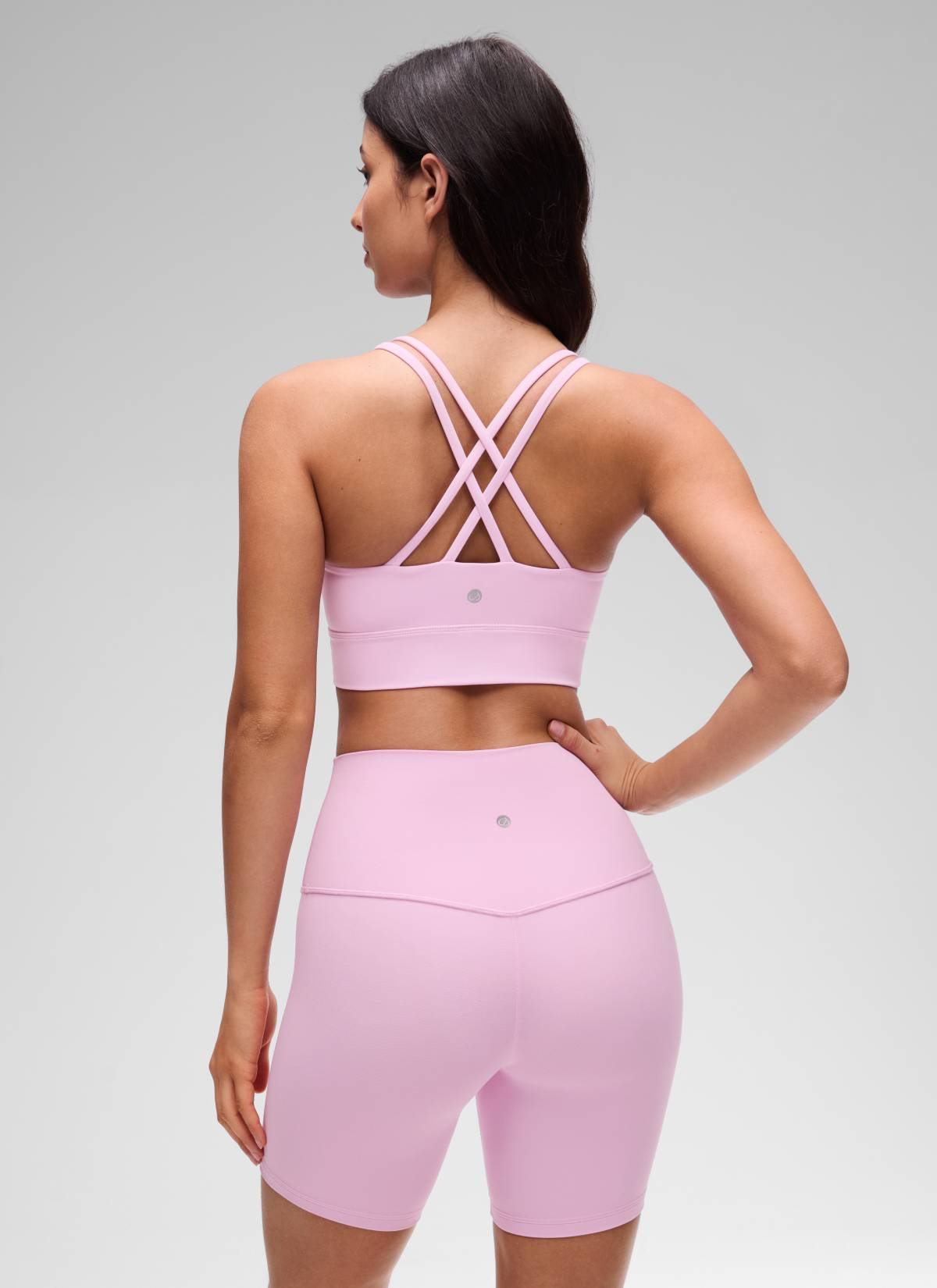 CRZ YOGA Butterluxe Sujetador de Copa Moldeada Entrecruzada para Mujer Vita Rosa