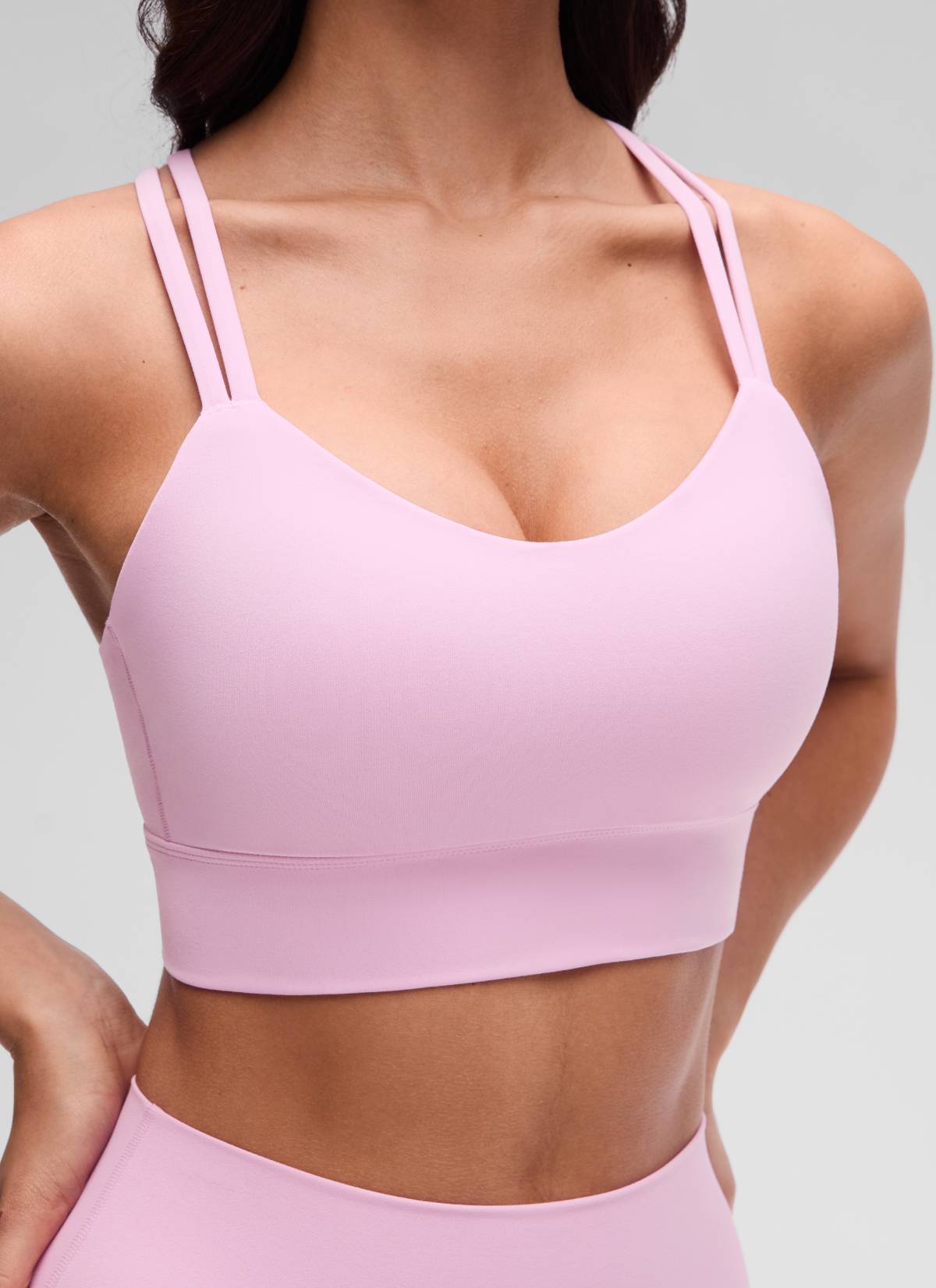 CRZ YOGA Butterluxe Sujetador de Copa Moldeada Entrecruzada para Mujer Vita Rosa