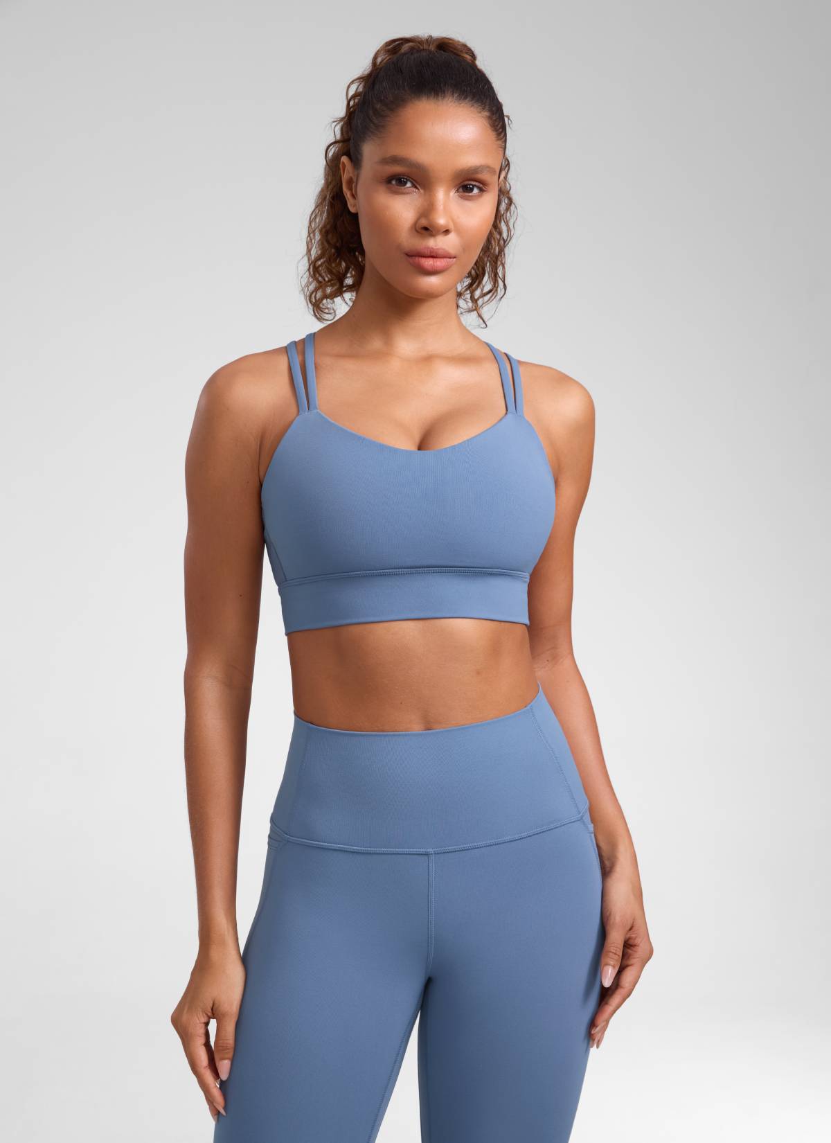 CRZ YOGA Butterluxe Sujetador de Copa Moldeada Entrecruzada para Mujer Oasis Azul