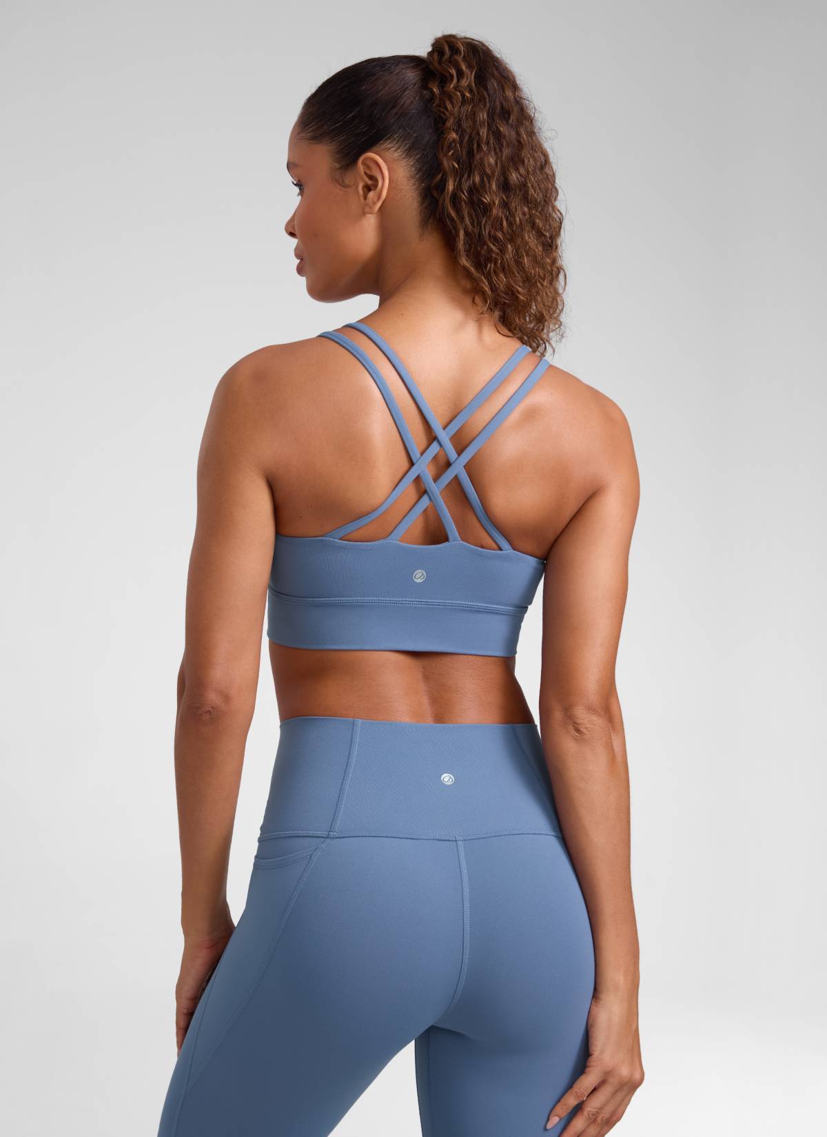 CRZ YOGA Butterluxe Sujetador de Copa Moldeada Entrecruzada para Mujer Oasis Azul