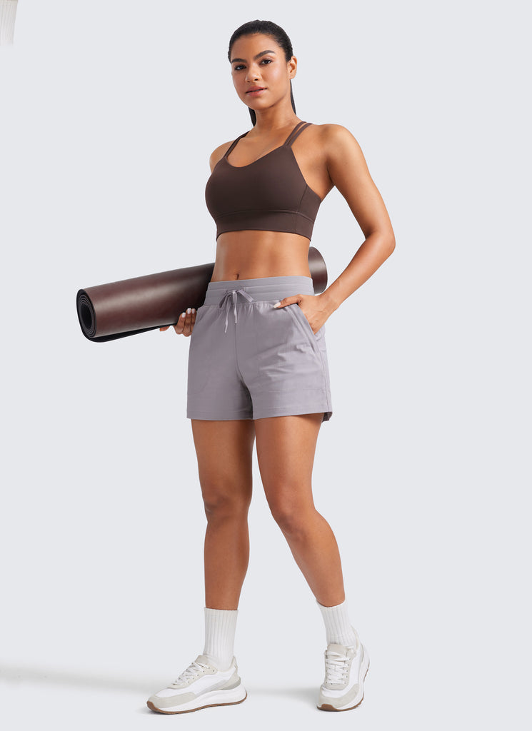 CRZ YOGA Butterluxe Sujetador de Copa Moldeada Entrecruzada para Mujer Azul Destello