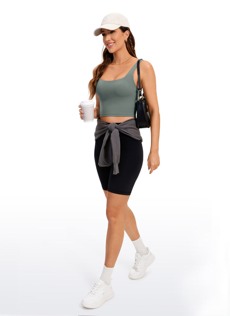 CRZ YOGA Butterluxe Sujetador de Yoga con Escote Cuadrado para Mujer True Navy