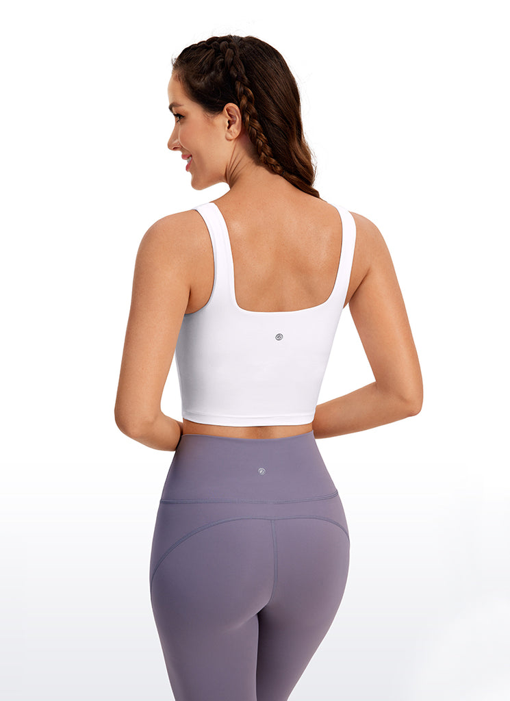 CRZ YOGA Butterluxe Sujetador de Yoga con Escote Cuadrado para Mujer blanco