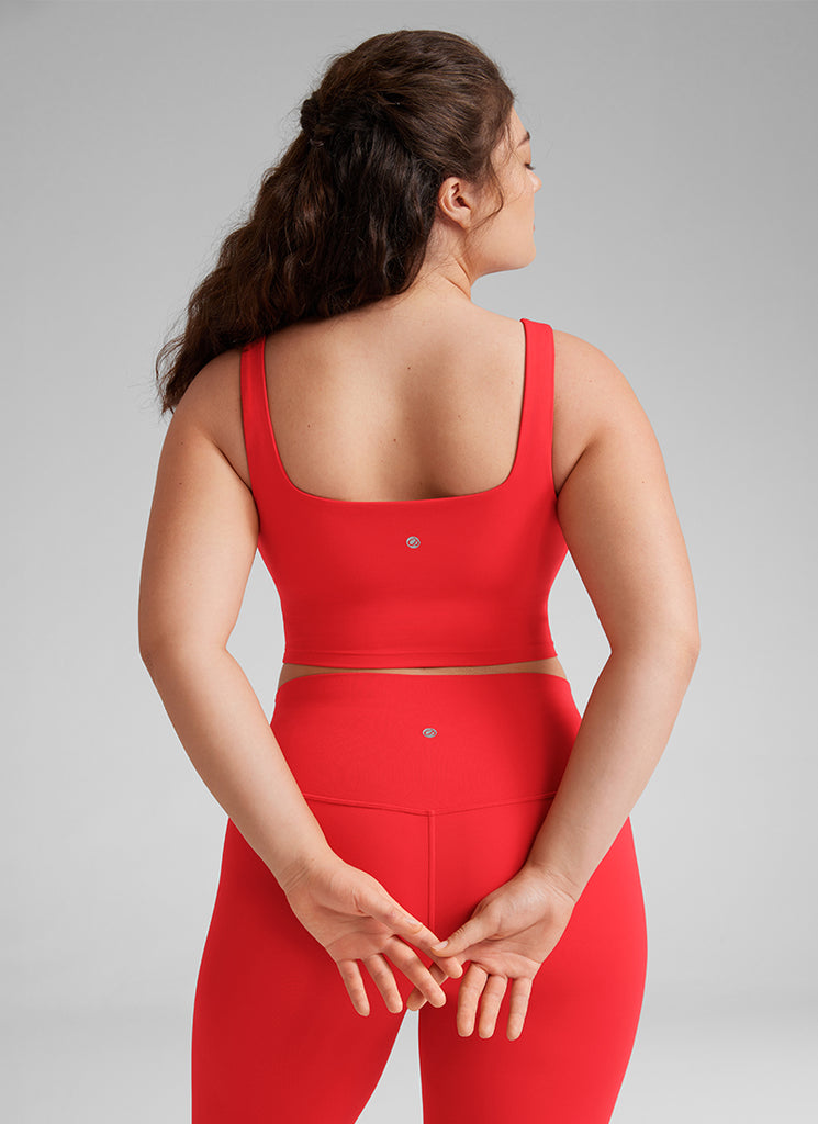 CRZ YOGA Butterluxe Sujetador de Yoga con Escote Cuadrado para Mujer Salvia gris