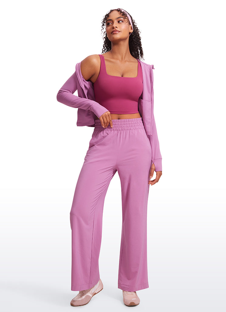 CRZ YOGA Butterluxe Sujetador de Yoga con Escote Cuadrado para Mujer Malva Lavado