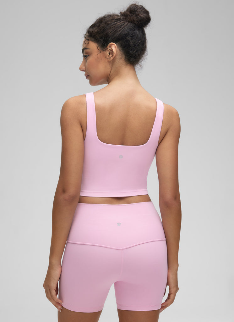 CRZ YOGA Butterluxe Sujetador de Yoga con Escote Cuadrado para Mujer Malva Lavado