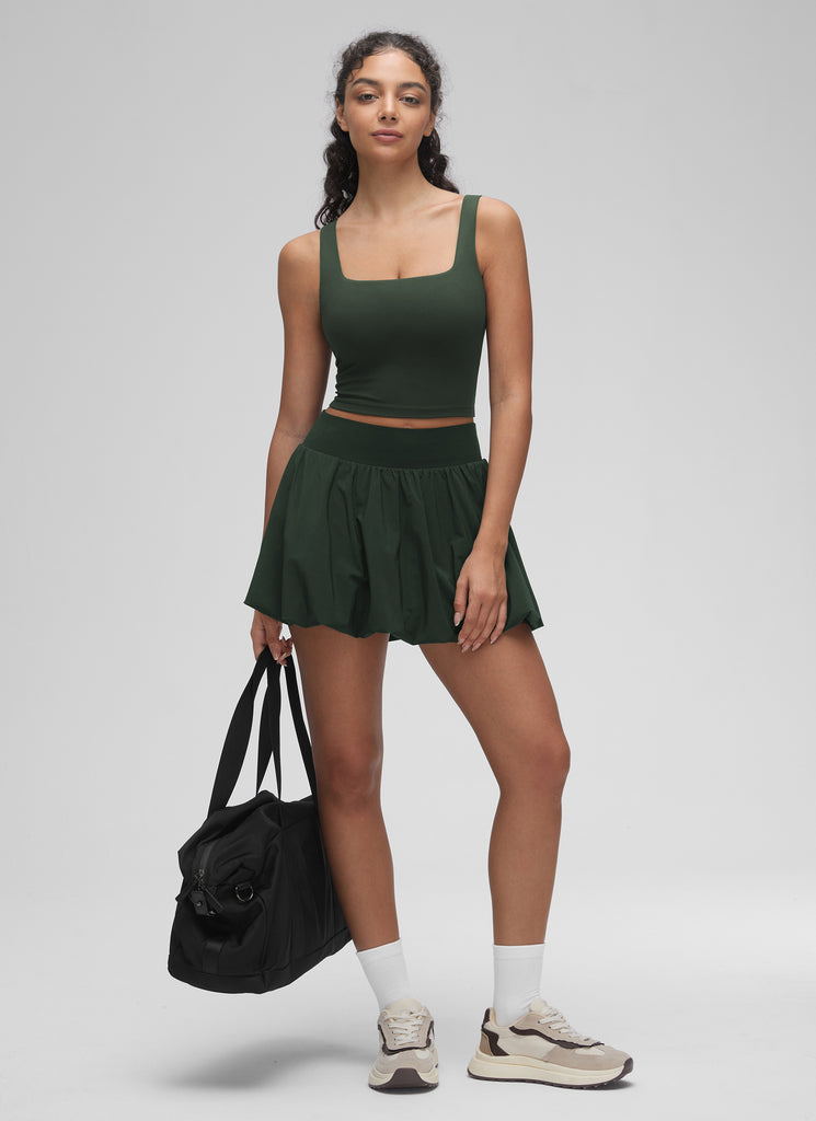 CRZ YOGA Butterluxe Sujetador de Yoga con Escote Cuadrado para Mujer Larkspur Azul