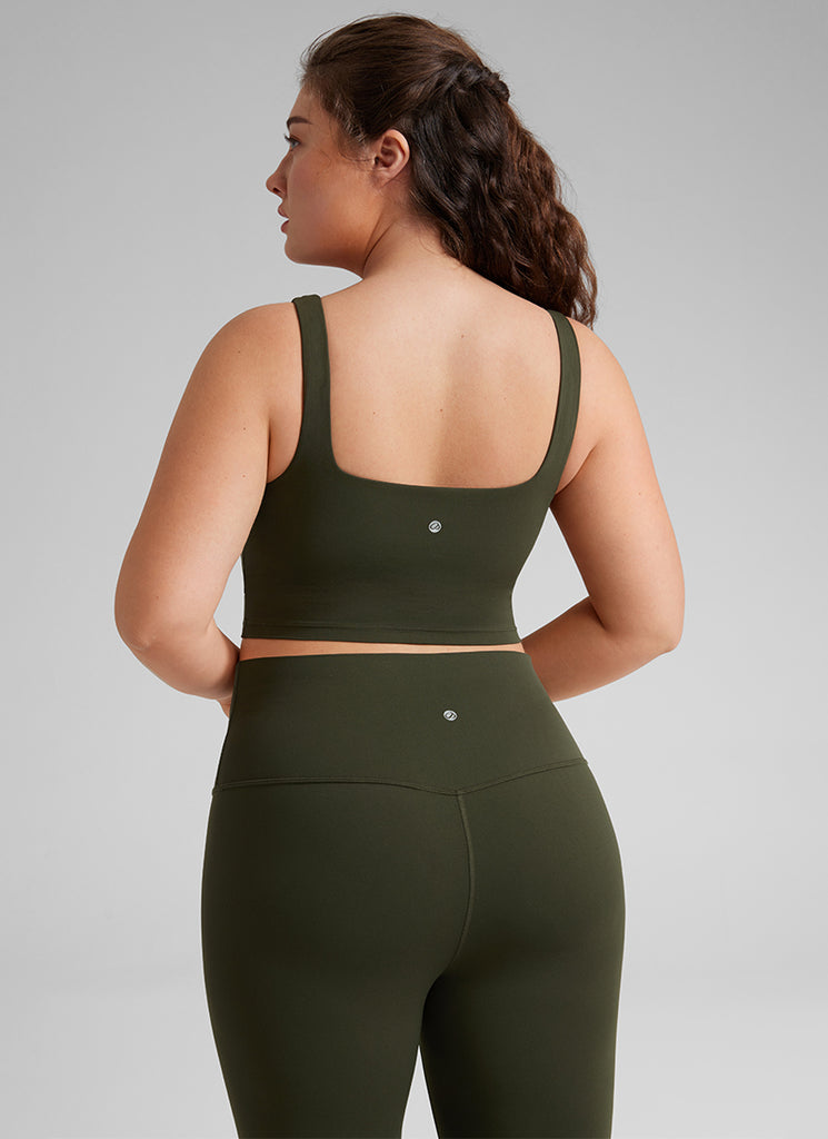 CRZ YOGA Butterluxe Sujetador de Yoga con Escote Cuadrado para Mujer blanco