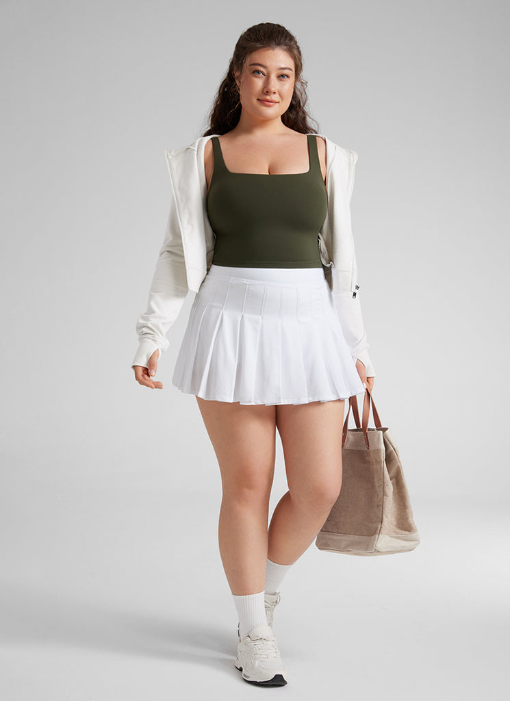 CRZ YOGA Butterluxe Sujetador de Yoga con Escote Cuadrado para Mujer blanco