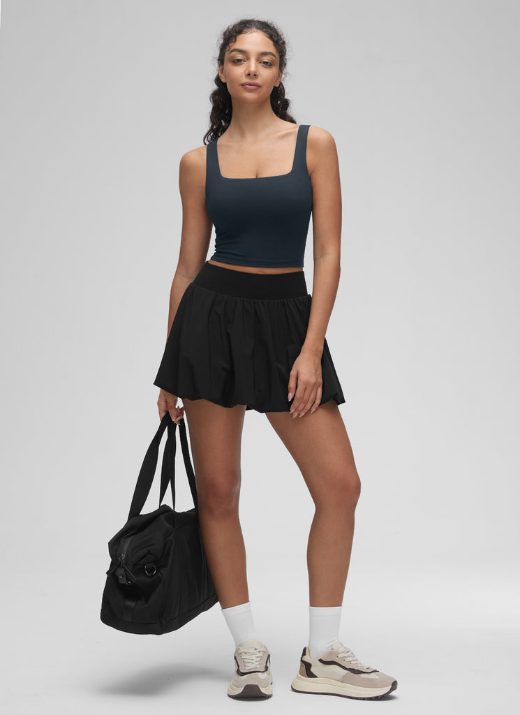 CRZ YOGA Butterluxe Sujetador de Yoga con Escote Cuadrado para Mujer Verde Oliva