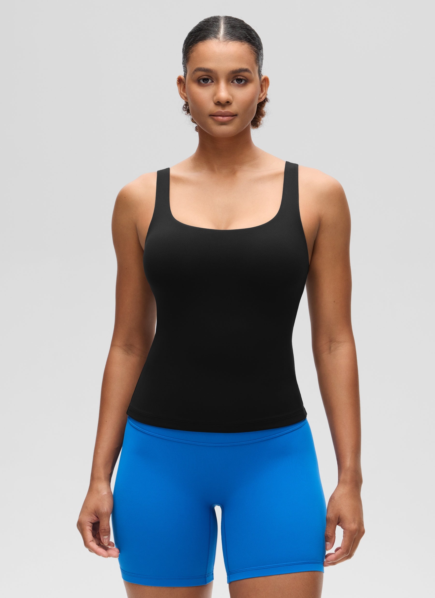 CRZ YOGA Butterluxe Camiseta sin Mangas con Cuello en U para Mujer Negro