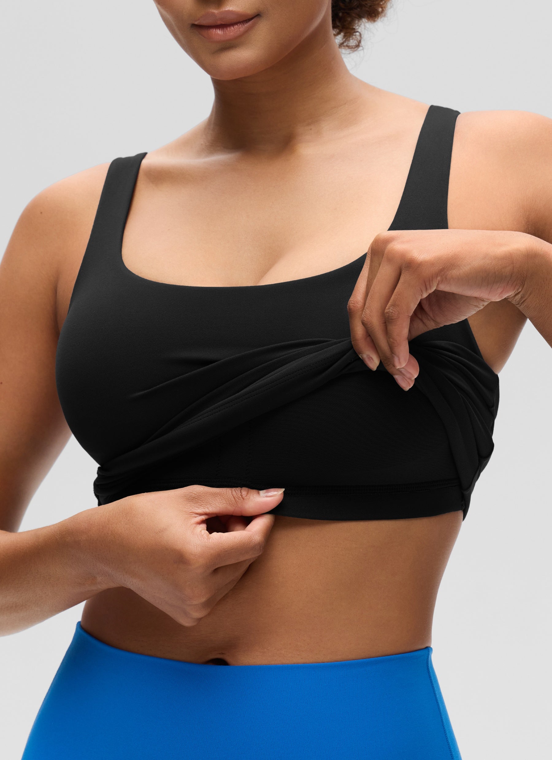CRZ YOGA Butterluxe Camiseta sin Mangas con Cuello en U para Mujer Negro