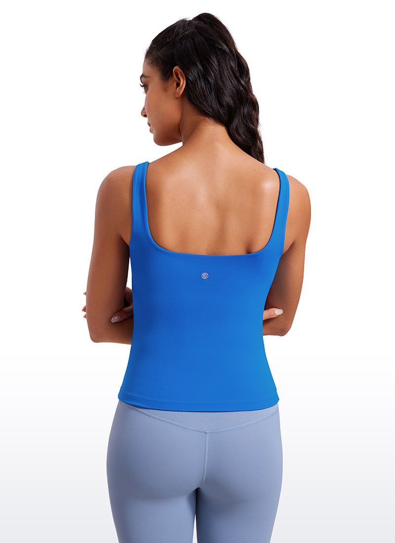 CRZ YOGA Butterluxe Camiseta sin Mangas con Cuello en U para Mujer Azul Destello
