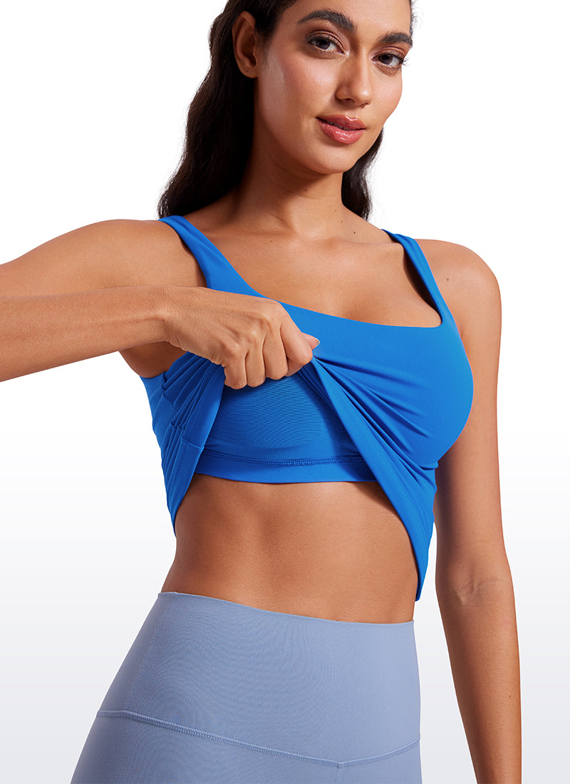 CRZ YOGA Butterluxe Camiseta sin Mangas con Cuello en U para Mujer Azul Destello