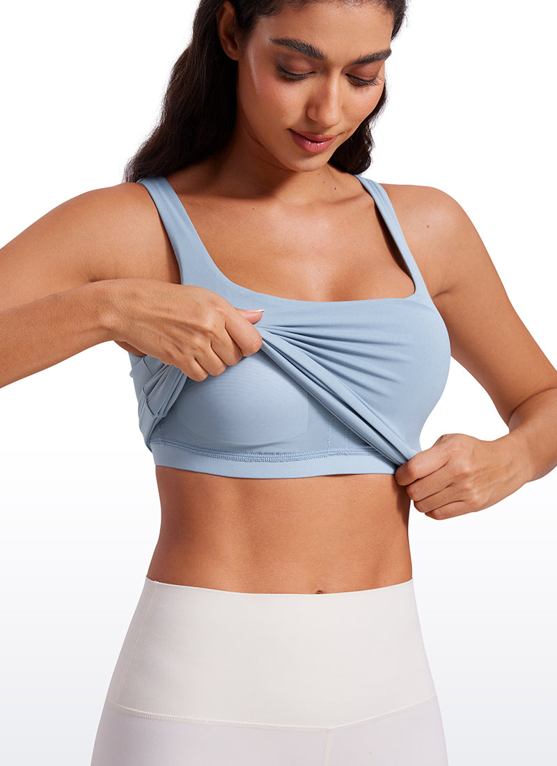 CRZ YOGA Butterluxe Camiseta sin Mangas con Cuello en U para Mujer Batista Azul