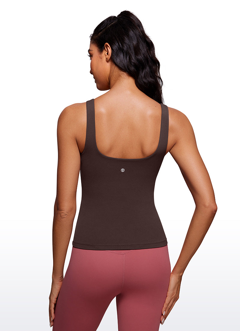 CRZ YOGA Butterluxe Camiseta sin Mangas con Cuello en U para Mujer blanco