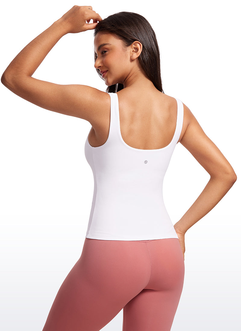 CRZ YOGA Butterluxe Camiseta sin Mangas con Cuello en U para Mujer blanco