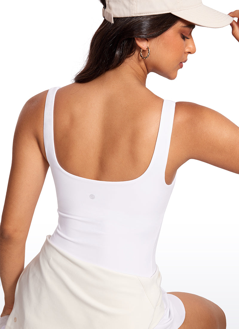 CRZ YOGA Butterluxe Camiseta sin Mangas con Cuello en U para Mujer blanco