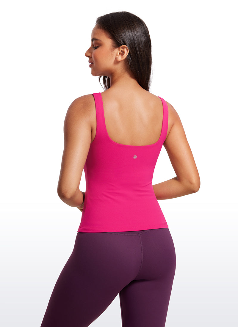 CRZ YOGA Butterluxe Camiseta sin Mangas con Cuello en U para Mujer Granito Rosa