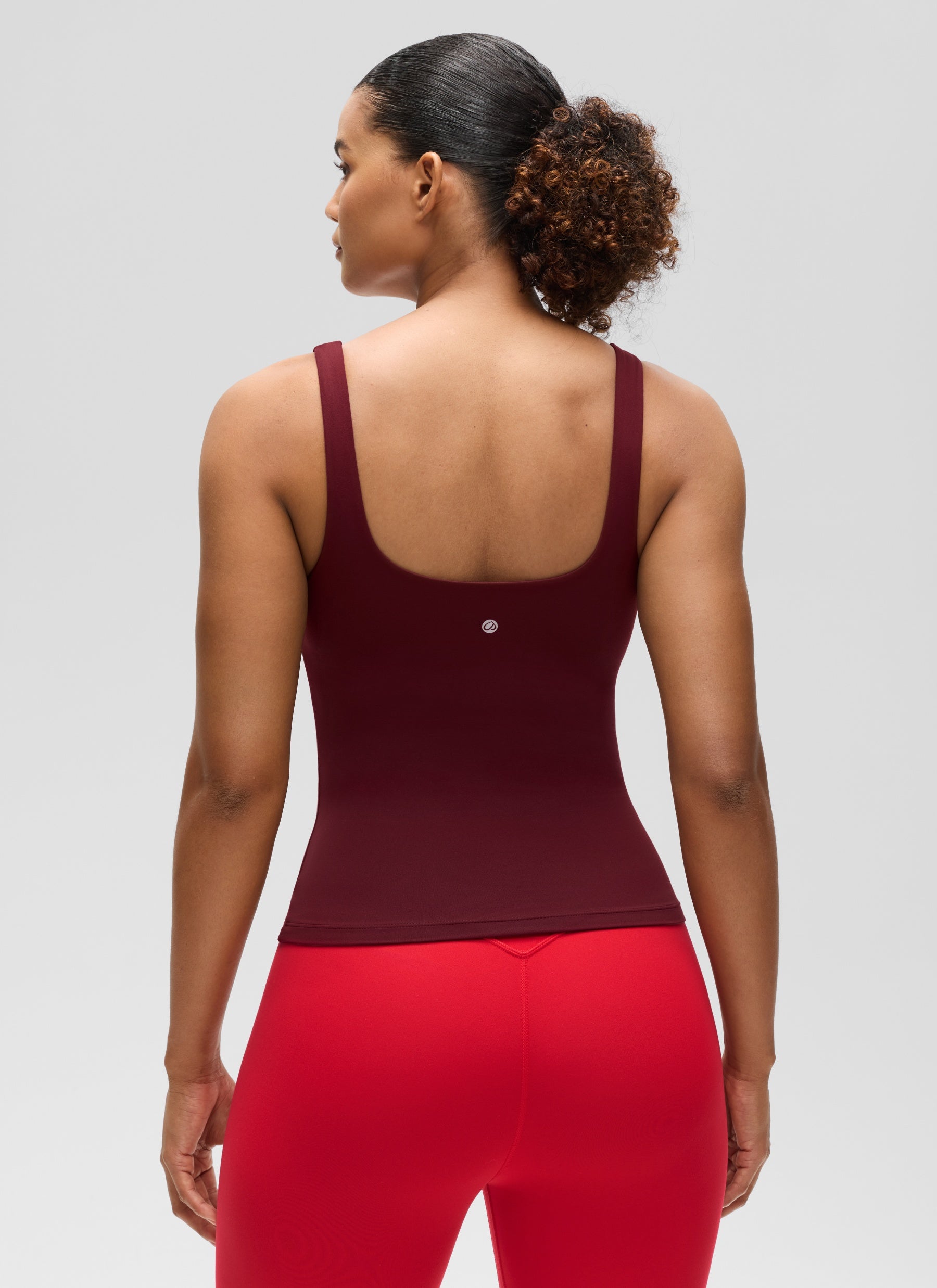 CRZ YOGA Butterluxe Camiseta sin Mangas con Cuello en U para Mujer Merlot Rojo