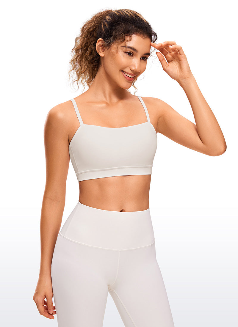 CRZ YOGA Butterluxe Sujetador Deportivo con Tirantes para Mujer Albaricoque blanco