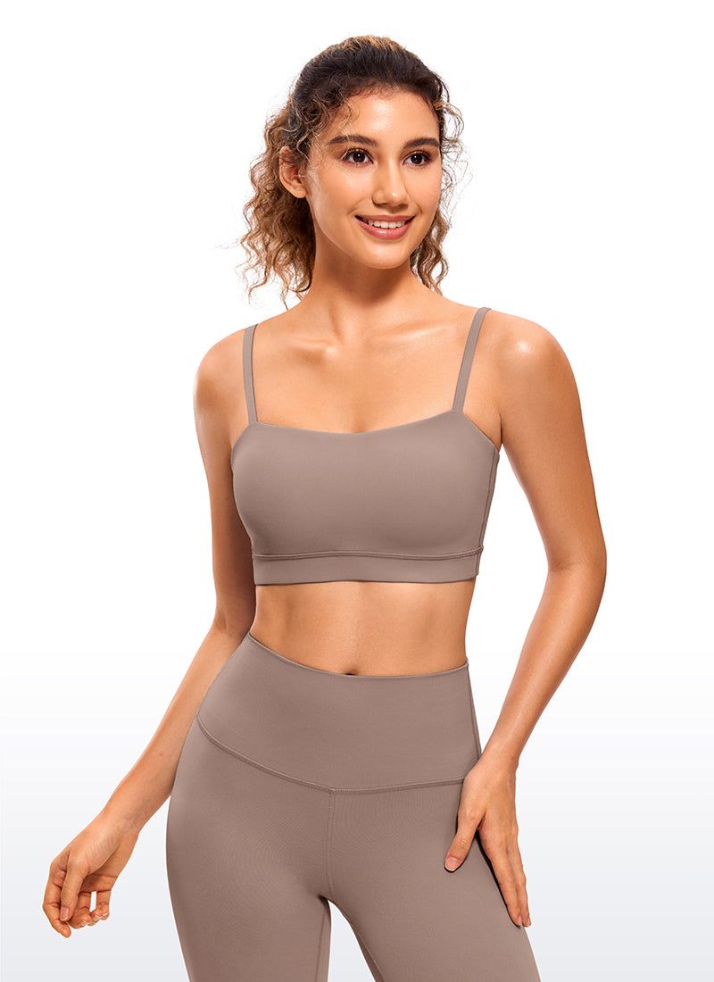 CRZ YOGA Butterluxe Sujetador Deportivo con Tirantes para Mujer Marrón Morada