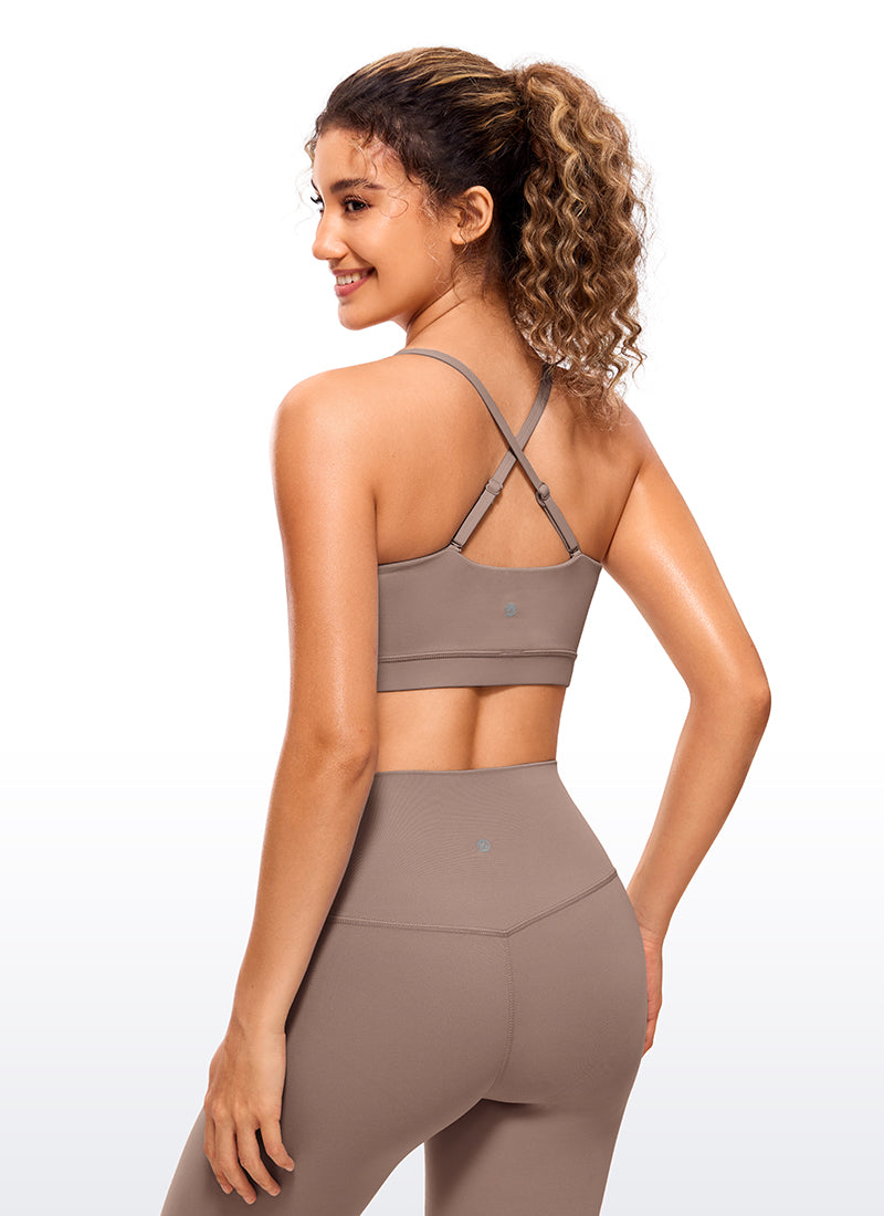 CRZ YOGA Butterluxe Sujetador Deportivo con Tirantes para Mujer Marrón Morada