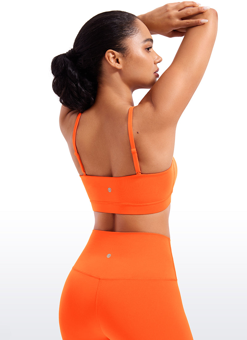 CRZ YOGA Butterluxe Sujetador Deportivo con Tirantes para Mujer Naranja Neón