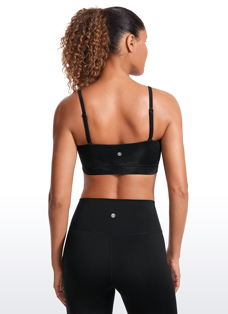 CRZ YOGA Butterluxe Sujetador Deportivo con Tirantes para Mujer Flores De Tinte Negro