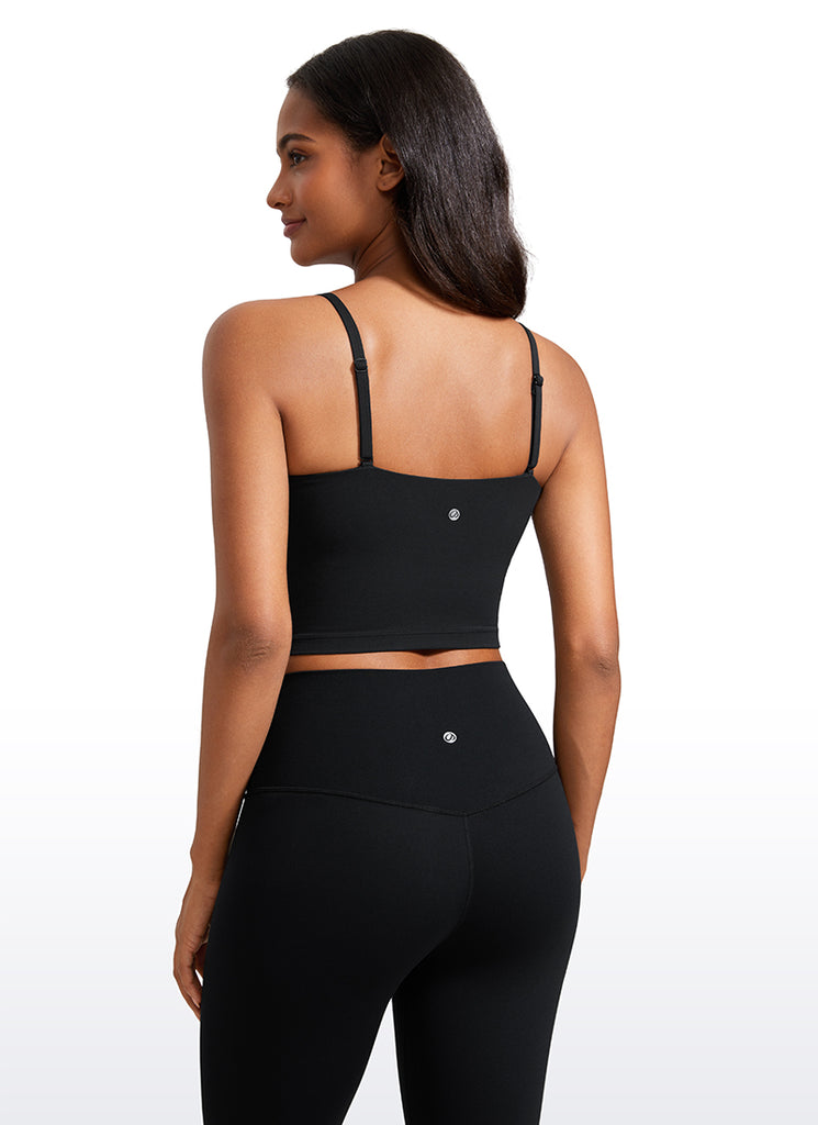 CRZ YOGA Butterluxe Sujetador Deportivo con Tirantes Finos para Mujer Negro