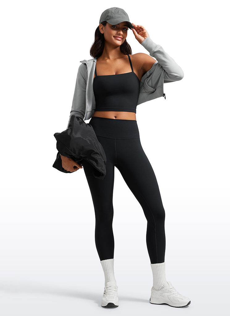 CRZ YOGA Butterluxe Sujetador Deportivo con Tirantes Finos para Mujer Negro
