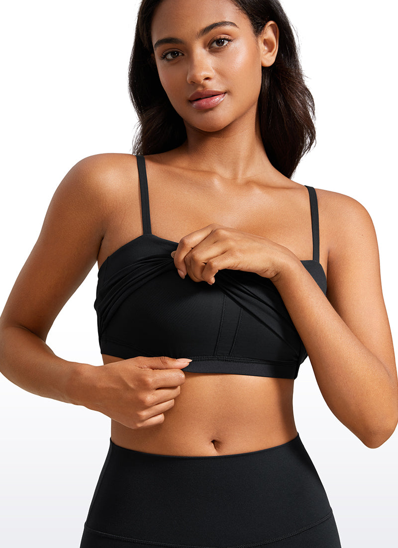 CRZ YOGA Butterluxe Sujetador Deportivo con Tirantes Finos para Mujer Negro