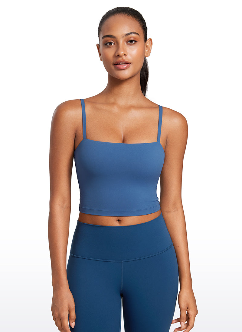 CRZ YOGA Butterluxe Sujetador Deportivo con Tirantes Finos para Mujer Azul Tono