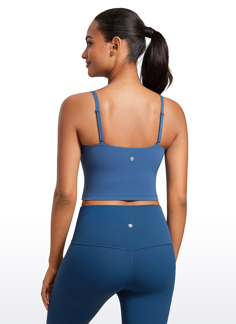 CRZ YOGA Butterluxe Sujetador Deportivo con Tirantes Finos para Mujer Azul Tono